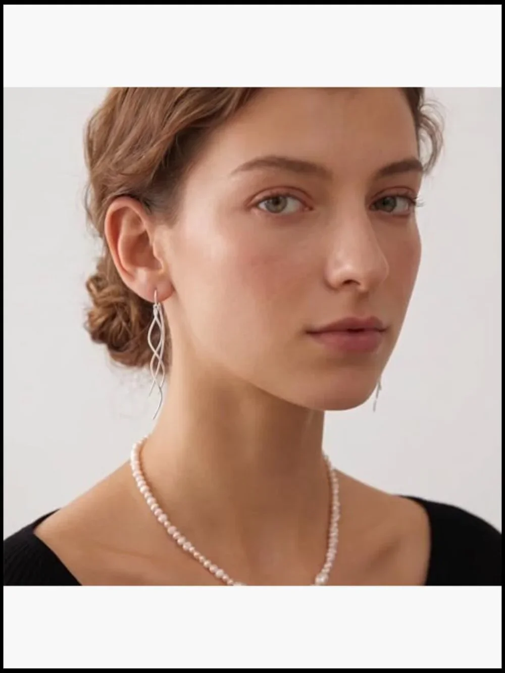 Sterling Silver Wave Curve Dangle Earrings Lightweight Hypoallergenic Tassel